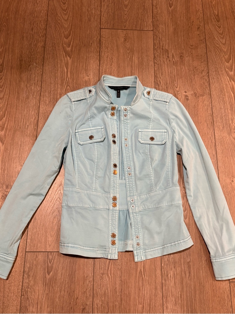 Light Blue Women's Military-Style Jacket